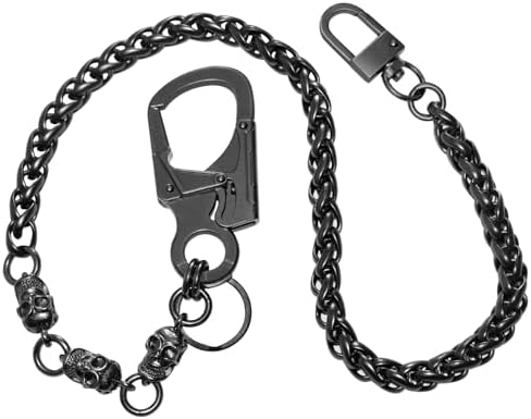 TIASRI Skeleton Punk Wallet Chain,Wallet Long Purse Key Chain with