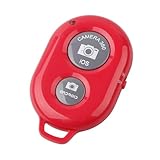 UFCIT Bluetooth Wireless Remote Control Camera Shutter Release Self Timer for IOS Android Smartphones (Red Remote)