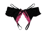 Trixx Intimates Women's Open Rear Open Crotch Panty With Straps Black X-Large