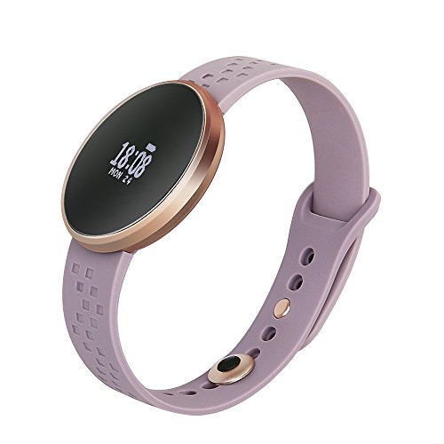 UPC 613852050910, Women&#39;s Fitness Tracker Smart Watch With Health Sleep Monitoring Calls Reminder Remote Camera Support Bluetooth Android 4.4 and IOS 8.0-Light Purple