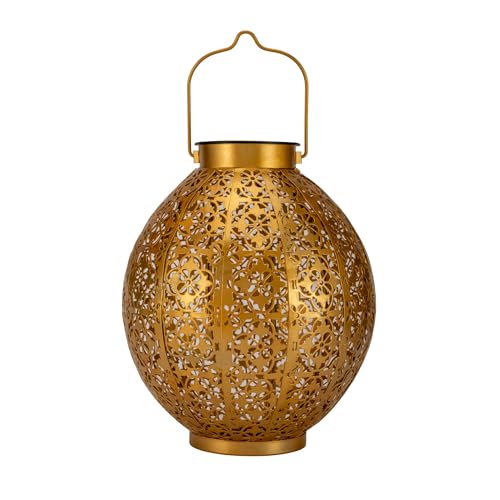 Pauleen Sunshine Aura Outdoor 48176 Lanterna Solare per Balcone o Giardino, Colore Oro, Illuminazione Esterna in Metallo, 3000 K