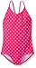 Kanu Surf Girls' Daisy Beach Sport 1-Piece Swimsuit, Chloe Pink Dot, 6X