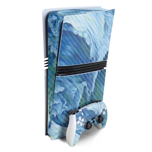 Carbon Fiber Gaming Skin Compatible with Sony PlayStation 5 PS5 Pro Bundle - Pe…