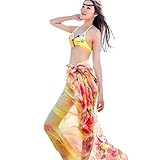 ELINKMALL Women Chiffon Floral Print Hawaiian Summer Bikini Beach Cover Up