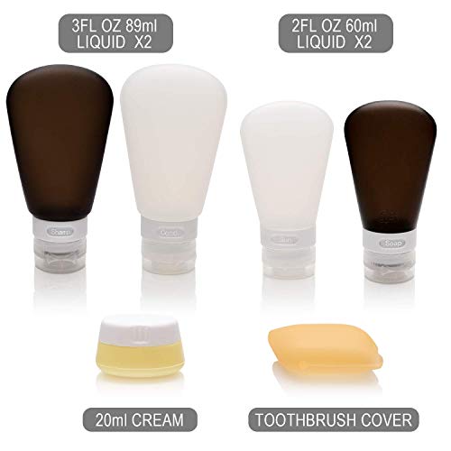Travel Shampoo and Conditioner Bottles Leak Proof Food Grade Silicone
