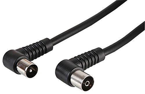 PRO SIGNAL JR9008A/2M BLACK-ROHS TV Aerial Lead, 90 Degree Coax Plug to 90 Degree Coax Socket 2m Black