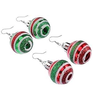 VALICLUD Kerst Oorbellen Groen Rode Bal Drop Bengelen Viering Decoratie Bengelen Legering Studs Oorbellen Voor Meisjes Vrouwen
