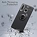 Newseego Compatible with Huawei P30 Lite Case,360 Degree Adjustable Ring Stand,Frosting Thin Soft Protective and Finger Ring Holder Kickstand Fit Magnetic Car Mount for Huawei P30 Lite-Black+Silver