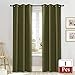 NICETOWN Blackout Room Darkening Window Curtain Thermal Insulated Solid Grommet Blackout Curtain/Drape for Living Room (Single Panel, 42 by 84 inches, Olive Green)
