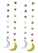 Zaffron Silver and Gold Crescent Moon Hanging Eid Decorations (4 Pack)