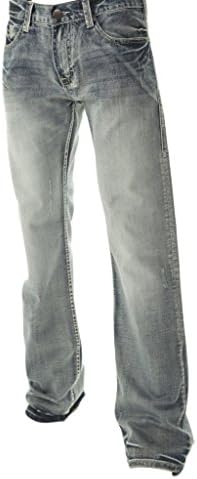 B. Tuff Western Denim Jeans Mens Kirk Distress 44 Reg Lt Wash MJKRKD