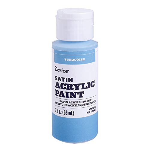 Darice 30062613 Satin Turquoise, 2 Ounces Acrylic Paint,