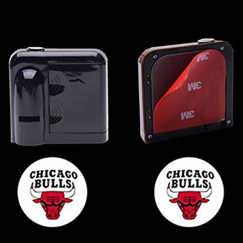 2PCS 5W Universal Wireless Courtesy No Drill Magnetic Car LED Door Welcome Projector Logo Ghost Shadow Laser Lights for CHICAGO BULLS Team Logo Auto Accessories