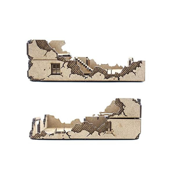 War World Gaming World at War Zerstörtes Haus 1 aus MDF 15mm Maßstab - WW1 WW2 Wargame Gelände Geländebau Gebäude… – Bild 8