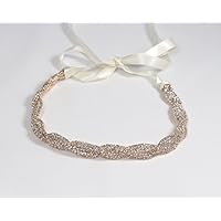 Woven Rose Gold Tone Wedding Headband