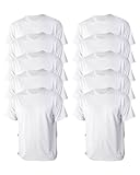 Gildan Adult DryBlend Sports T-Shirt, White, Medium. (Pack of 10)