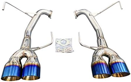 CNT Racing V3 2015-2019 WRX / 2015-2018 STi Muffler Delete Axleback Quad Tip Exhaust Systems Blue Tips (4 inch tips)