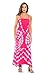 Riviera Sun 21611-FW-XL Strapless Tube Maxi Dress/Summer Dresses Fuchsia/White