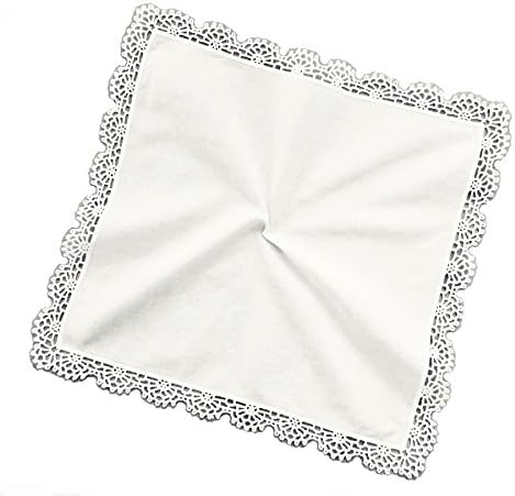 Wedding Embroidery Crotchet Dahlia Lace Trim Handkerchiefs for Bride and Ladies, B610
