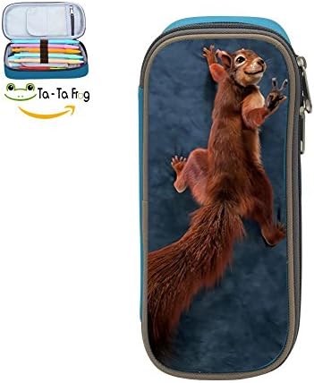 peace squirrel Pen Case - Pen Pencil Case Large Capacity Stationery Box multi-function Storage Bag For Girls Boys-Blue