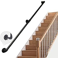 Industrial Rustic Cast Iron Stair Handrail, Clothes Rack, Wall Handrail Towel Rail Banister for Elderly Kids Indoor or Outdoor Use