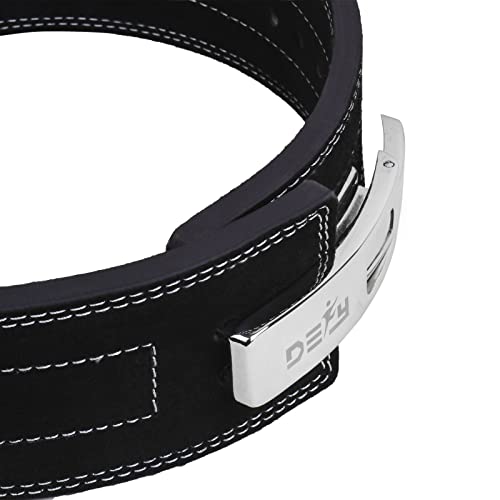 DEFY Power lifting Belt Lever Buckle Genuine Leather 10MM Gym Training