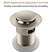 Angle Simple Bathroom Sink Drain with Overflow, Brass Pop Up Sink Drain Stopper Brushed Nickel