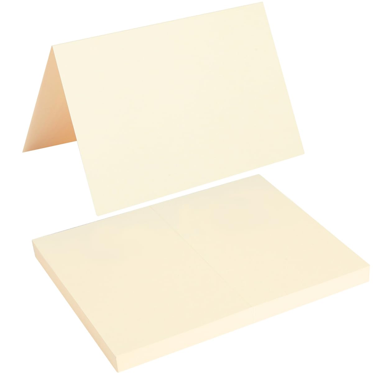 Photo 1 of 50 Pack Blank Cards Folded Cardstock Thank You Blank Greeting Cards for Invitations, Wedding, Greeting Cards, All Occasion DIY, 3x5 Folded Cards Cream