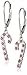 Platinum Plated Candy Cane Christmas Lever Back Earrings set with Swarovski Zirconia (.3 cttw)