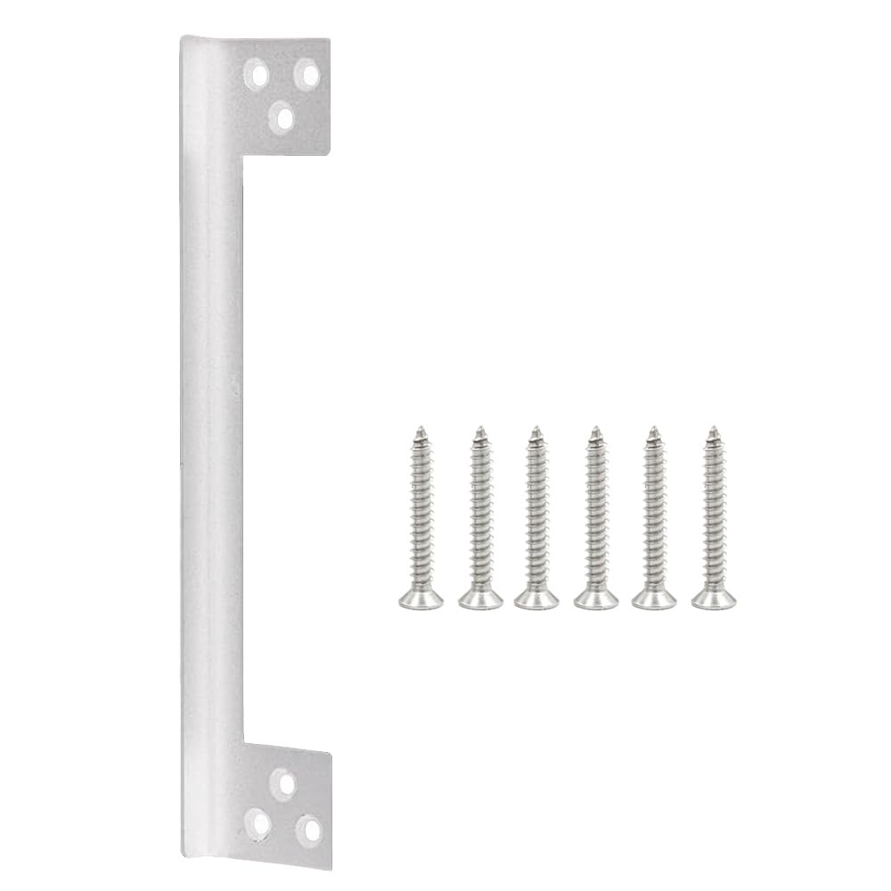 Security Door Latch Guard Plate - Stainless Steel Lock Shield Cover to Block Access to The Deadbolt for Bathroom (11'', 1 Pack, Silver)