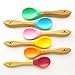 Avanchy Spoon Baby Toddler Organic Bamboo Feeding Spoons. Soft Tip Utensils, Bpa Free Silicone Feeding Set. 2 Pack, 5.5