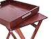 BirdRock Home Wooden Tray Table - Removable Food Drink Snack Serving Tray - Indoor Outdoor TV Side Table - 28 Inch - Antique Walnut (Dark Brown) Finish