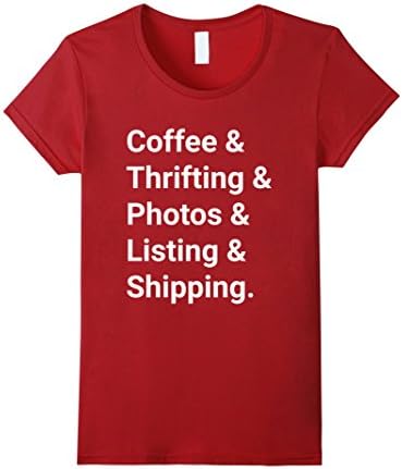 Womens Coffee Reseller Thrift Store Shirt Large Cranberry