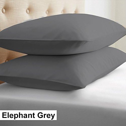 Premium Bedding Hotel Collection (1) Pair Euroshams 400 Thread Count Egyptian Cotton Size 26" X 26" Color Elephant Grey.