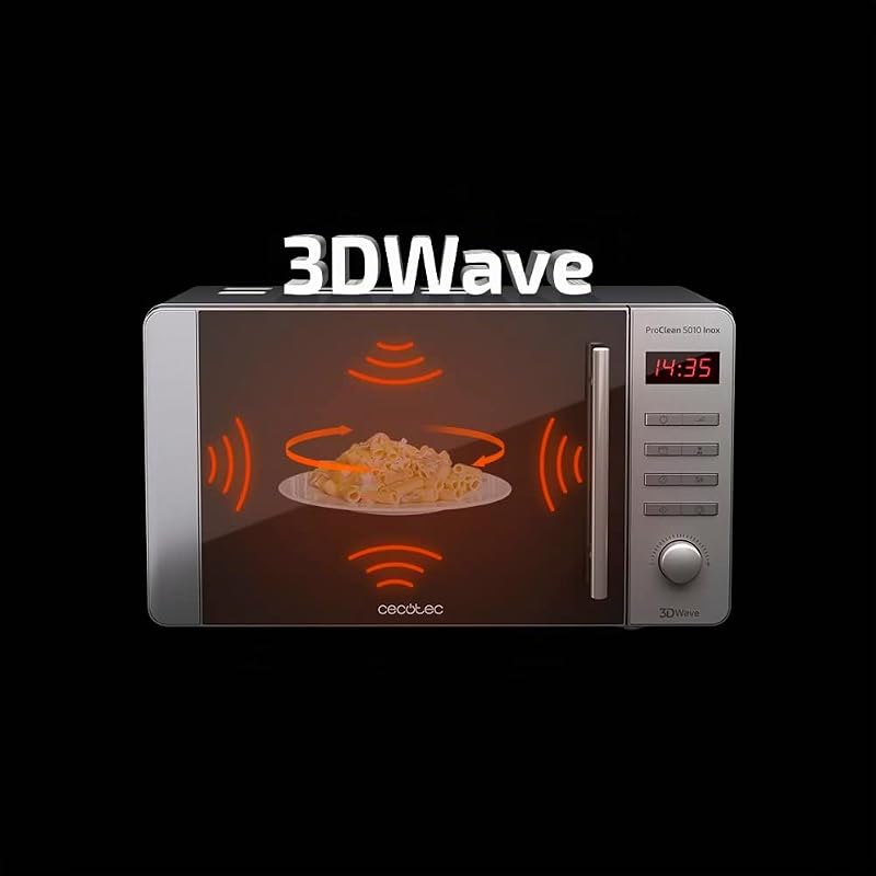 Micro-ondes avec gril ProClean 5110 Inox. Capacité de 20 L, Revêtement Ready2Clean, 700 W de Puissance, Gril 800 W, 5 Niveaux de Fonctionnement, 8 Programmes, Minuterie 60 minutes, Écran LED.