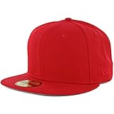 New Era Plain Tonal 59Fifty Fitted Hat (Scarlet Red) Men's Blank Cap