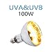 AMZCOOL UVB and UVA Reptile Heat Lamp Bulb Truly Sun-Like Bright Heat for Reptiles, Amphibian and Birds (100 W)