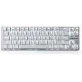 Gaming Keyboard Mechanical Backlit Wired Mechanical Keyboard Cherry MX Brown Switch 68-Keys Mini Design (60%) Cable White by Qisan