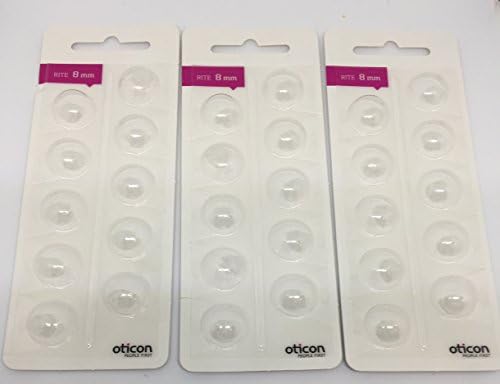 (30 pack) Oticon 8mm OPEN Domes for: Intiga, Agil, Agil Pro, Acto Pro, Dual, Epoq, INO, and Delta.