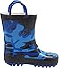NORTY Rubber Rain Boots for Kids - Waterproof Rubber Boots Boys and Girls Solid & Printed Rainboots for Toddlers and Kids - Camouflage Blue & Black