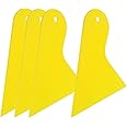 Yellow Plastic Scraper Tool Car Vinyl Wrap Squeegee Window Film Squeegee for Removing Air Bubbles, or Removing Glass Decals 4Pack