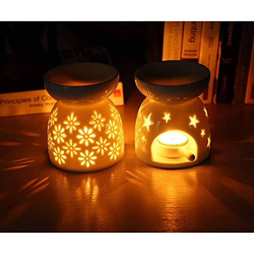 T4U Ceramic Tealight Candle Holder Oil Burner, Essential Oil Incense