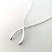 Dainty Silver Wishbone Necklace Premium Quality Wishbone Jewelry Necklace With Brilliant Finish, 3/4