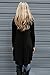 DEARCASE Women's Long Sleeve Casual Sweater Tunic Dress Black X-Large V-Neck Spring Loose Fall Winter Wedding Guest Knee Length Jersey Flowy Swing Tshirt Dresses