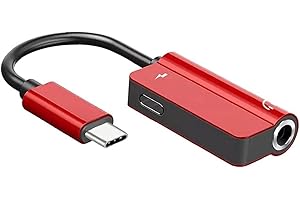 2 in 1 USB Type C to 3.5 mm Audio Charger Headphone Adapter Red Economical Practical