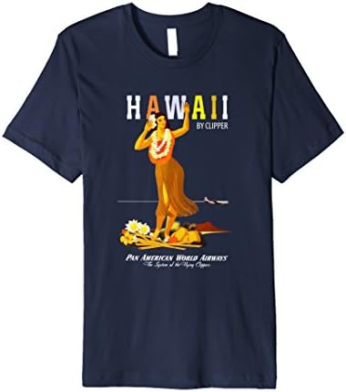 Mens Vintage Hawaii Pan Am Travel T-Shirt XL Navy