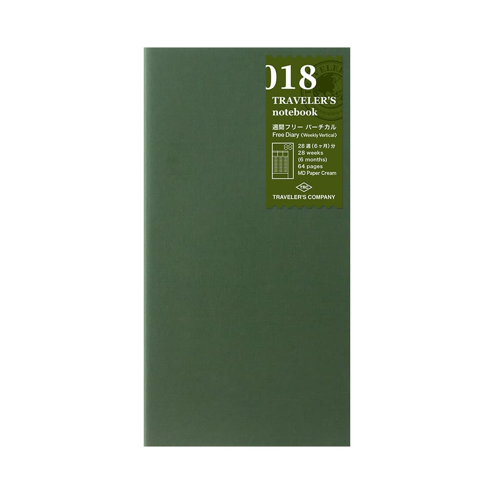 Designphil Traveller's Notebook Refill 018 Free Diary [Weekly Vertical] 14379006 (Japan Import)