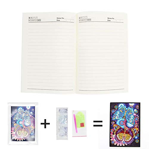 qiaoniuniu Diamond Painting for Kids Mosaic Making A5 Notebook Journals Notepad Gifts for Christmas (Butterfly)