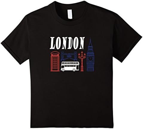 unisex-child I Love London T-shirt | UK Bold and Strong Big Ben UK Flag 6 Black