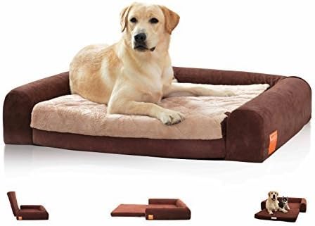 Laifug Orthopedic Memory Foam Folding Pet Bed Chocolate (Large 40"x30"x8")